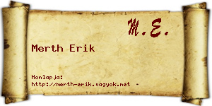 Merth Erik névjegykártya